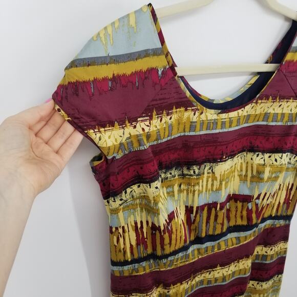 Pendleton Abstract Sheath Dress 10 Cotton Cap Sleeves Scoop Neck Southwestern - Picture 5 of 11